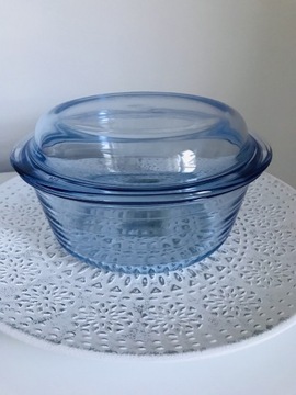 Naczynie żaroodporne okrągłe z pokrywą pyrex 22 cm