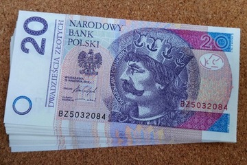 20 ZŁOTYCH UNC BANKNOTY 20 ZŁ 2016 SERIA BZ UNC