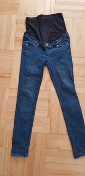 spodnie ciążowe jeansy H&M skinny hihg rib r. 38