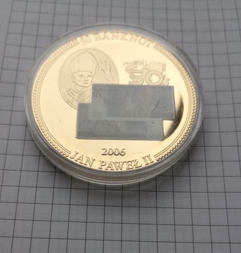 Medal z wiz.bankn.polsk.50zł,2006r,Pap.J.Paweł II 