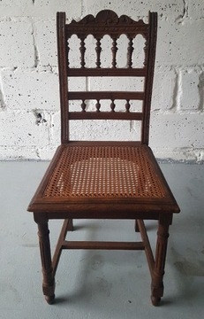 Krzesła rattanowe zdobione kpl. 4 szt 
