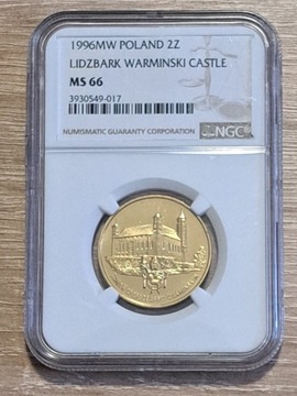 2 zł Lidzbark warmiński 1996 r. MS66 NGC