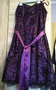 Sukienka BODY FLIRT, BONPRIX, fioletowa czarny, 42