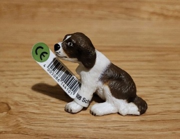 Schleich pies szczeniak siedzący figurka z 2004 r.