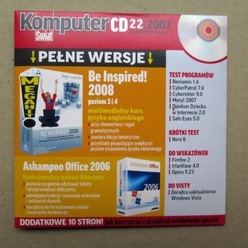 Płyta CD z czasopisma Komputer Świat 22/2007