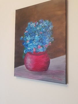 Obraz akryl na płótnie 30x40 Niebieskie kwiaty w c