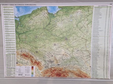 Mapa Ścienna Polska Fizyczna i Administracyjno-Drogowa skala 1:700000