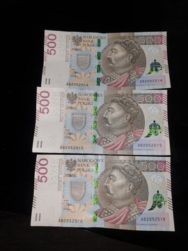 500zł banknot seria ab