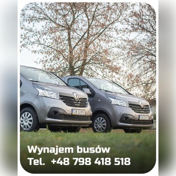 Wynajem 9 osobowych busów. Nowe. Renault Trafic.