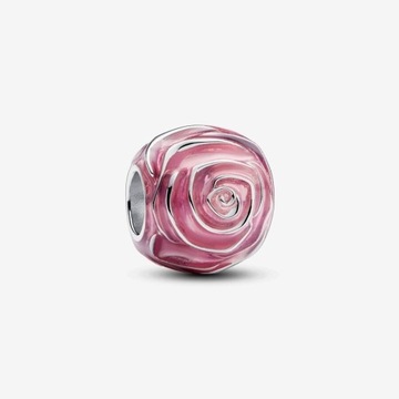 Pandora  Różowy charms Kwitnąca róża