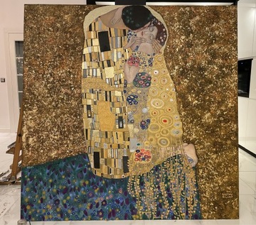 Pocałunek Gustav Klimt kopia, olej na płótnie
