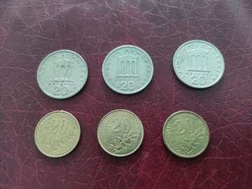 Grecja 5 drachm 1978, 1982, 1984, 1990, 1992,1998