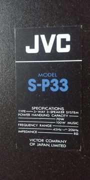 Rewelacyjne kolumny JVC S-P33 Victor Company