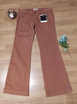 Stylowe Brązowe Spodnie Damskie - Rozmiar 42 XL - 
