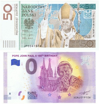 Jan Paweł II 50 zlotych 2006 + 0 euro 2018