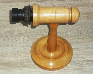 Drewniana lampa kinkiet na żarówkę E27 PRL VINTAGE