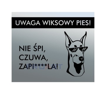 METALOWA zabawna tabliczka z psem uwaga pies 20x17