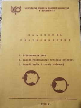 Zalecenia Zootechniczne 1982r. PGR świnie, bydło