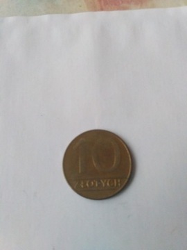 MONETA 10 złotych z PRL  z 1989 roku obiegowa