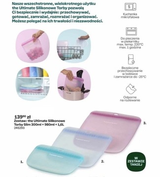 Tupperware Ultimate Silikonowe torby slim zestaw