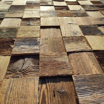 Stare drewno klepka 10cm na  panelu kwadrat 