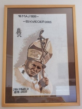 Obraz Jana Pawła II. Haft. Największy na allegro