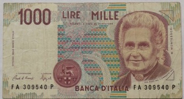 WŁOCHY- 1000 lirów  z 1990 r