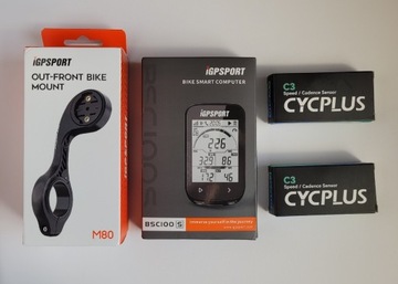 IGPSPORT BCS100S+2 czujniki kad/pr cycplus +uchwyt