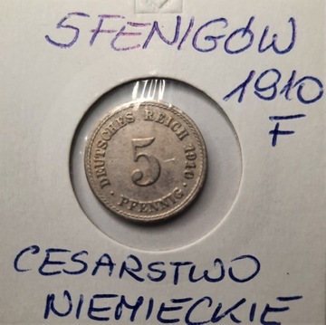 5 fenigów 1910 F  Cesarstwo Niemieckie