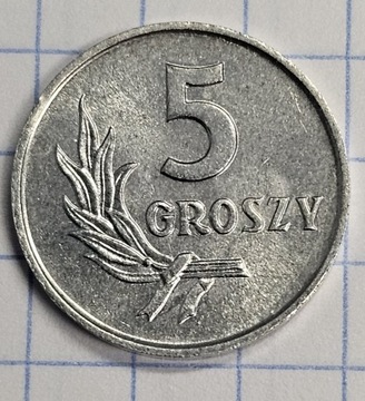 5 gr groszy 1971 , stan I , mennicza