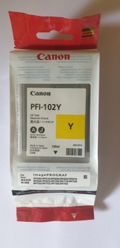 Tusz Canon PFI-102Y żółty 130ml. oryginał 2023.10