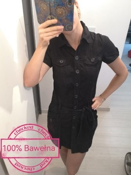 Sukienka czarna 100% bawełna 