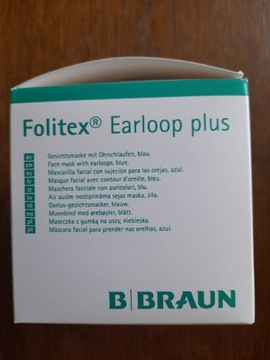 Maseczki Folitex plus, niebieskie, 50 sztuk