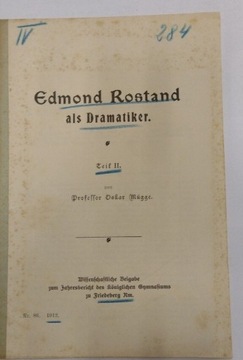 Edmond Rostand als Dramatiker, teil II, 1912