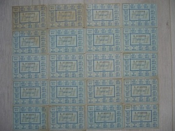Oryginalne kartki żywnościowe PRL-u 39 sztuk