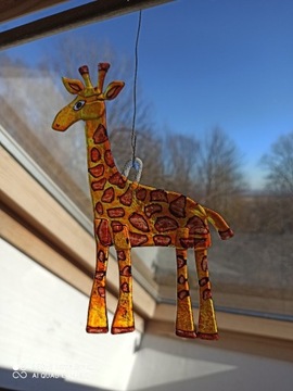 Żyrafa- szklany witrażyk od Tomekidomek