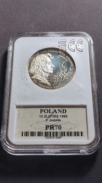 10 ZŁ POLSKA FRYDERYK SZOPEN 1999 ROK SREBRO 0.925