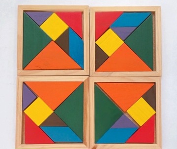 Drewniana układanka tangram 1 sztuka