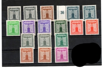 DR 1934-42 dienst zestaw znaczków ** Reich