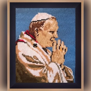 Haft krzyżykowy - obraz Jan Paweł II