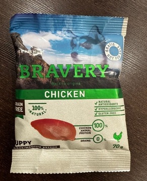 Bravery CHICKEN PUPPY DOG MEDIUM LARGE próbki 840g