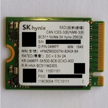 Dysk SSD SK Hynix BC511 NVMe SK Hynix 256 GB 256GB