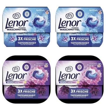 Kapsułki do prania Lenor kolor Amethyst i Aprilfrisch 4x15 DE