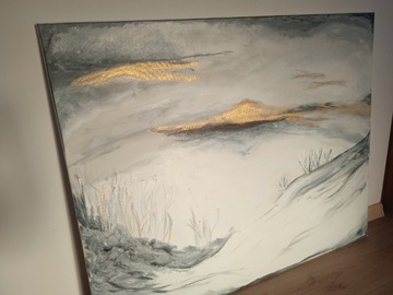 Malowany obraz 80x100 "Zachód Słońca nad morzem