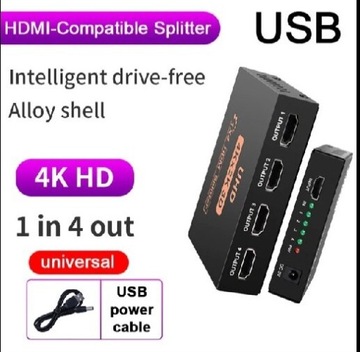 Splitter Rozdzielacz HDMI 1x4 4K 2K UltraHd 4K