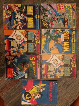 7 x komiksy Capitan Marvel Batman Superman lata 80