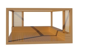 Pergola drewniana z siedziskiem 2x2x2,5m