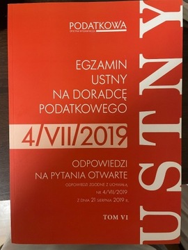 2019 egzamin na doradcę podatkowego VI