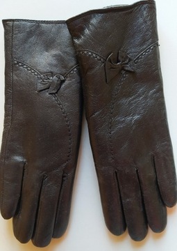 Rękawiczki skórzane  nowe damskie zimowe roz. 7,5