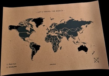 Mapa korkowa świata 60x90